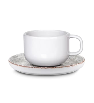 Tasse et soucoupe thé - Médard de Noblat - Gris texturé