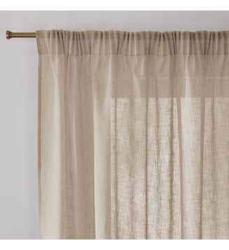 Voilage à galon fronceur et wave - La Redoute Interieurs - Beige taupe clair