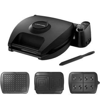 Croque, gaufrier, gaufrette Premium 2 Noir G+GT+CM+spatule 018663 - Lagrange - Noir