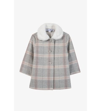 Manteau -  moyen laine carreaux - Tartine Et Chocolat - Beige