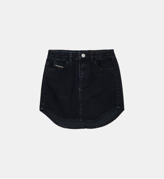 Jupe courte avec logo - Diesel Kids - Denim noir