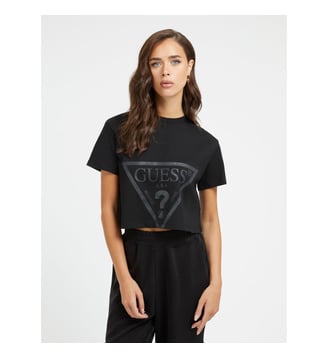 T-shirt logo frontal - Guess - Noir