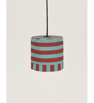 Abat-jour pour suspension 20 cm Linda - Nobodinoz - Red teal green stripes