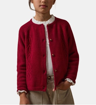 Cardigan  en laine mérinos - Cyrillus - Framboise