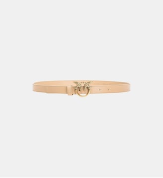 Fine ceinture love birds en cuir 2cm Pinko