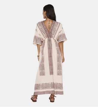 Robe Brodée Droite En Coton Mae - Maison 123 - Brique