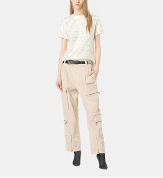Pantalon multipoche en tricotine stretch - Pinko - Beige clair
