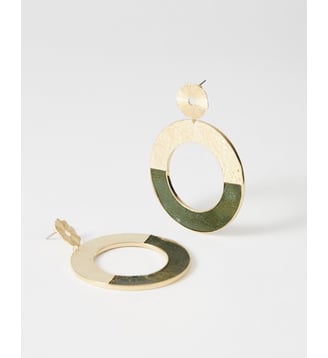 Boucles d'oreilles pendantes Illusion Olive irisé - Flowers for Zoe - Vert