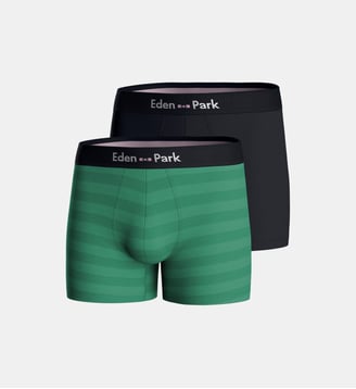 Lot de 2 boxers unis en coton - Eden Park - Multicolore
