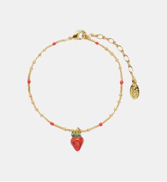 Bracelet pendentif fraise - Les Néréides - Rouge