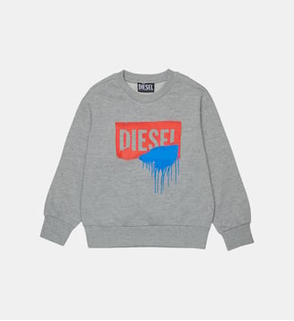 Sweat-shirt à col rond avec logo - Diesel Kids - Gris