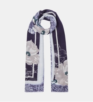 Étole avec fleurs - Liu Jo - Bleu