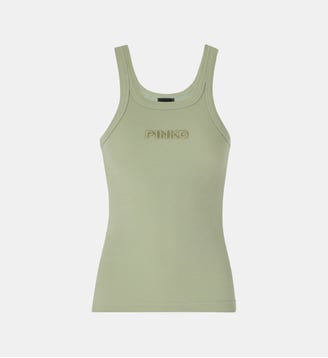 Débardeur en maille côtelée à logo pinko 3d - Pinko - Multicolore