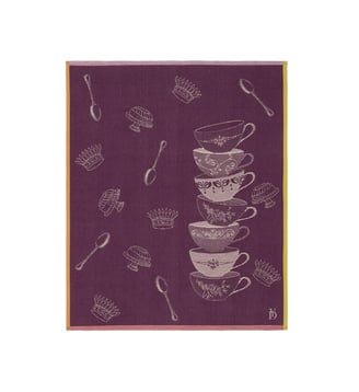 Torchon en coton - Yves Delorme - Prune