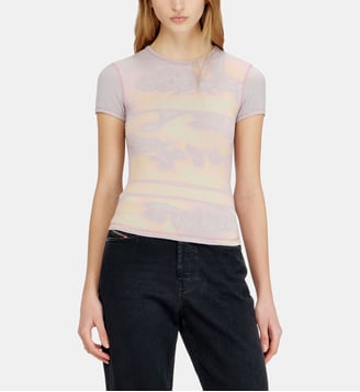Haut slim en jersey avec imprimé graphique Diesel