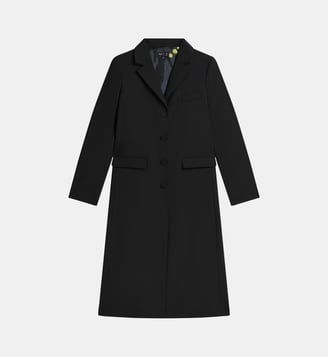 manteau en toile de laine noir - Agnès b. - Noir