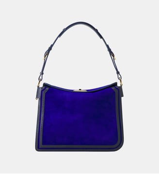 Sac Compagnon En Daim - Lanvin - Bleu