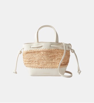 Panier mini Alban raphia cuir - Claudie Pierlot - Écru