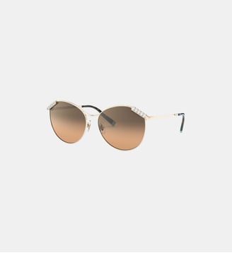 Lunettes de soleil Rond TF3073B - Tiffany & Co - Or pale