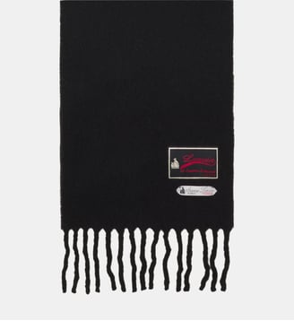 Écharpe À Franges Étiquette 22 Faubourg En Laine - Lanvin - Noir