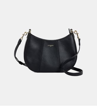 Petit sac demi-lune Juliette en cuir grainé - Le Tanneur - Noir