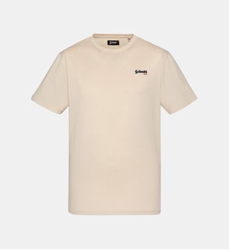 T-shirt brodé gris chiné - Schott - Sable