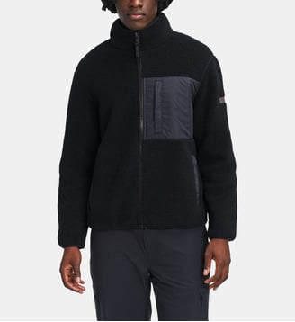 Veste classique zippée ample finition polaire - Aigle - Noir