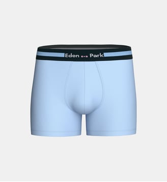 Boxer uni en coton - Eden Park - Bleu