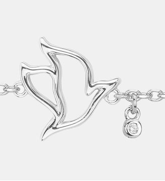 Bracelet souple L'Hirondelle en Argent avec diamant blanc - La Garçonne Diamant - Argent