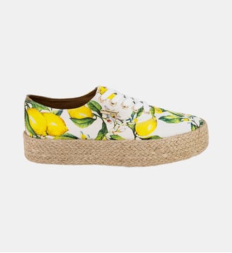 Baskets basses espadrille à plateforme COSMIC - Les Tropeziennes par M. Belarbi - Blanc et jaune