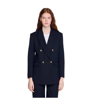 Veste à fines rayures - Sandro - Marine