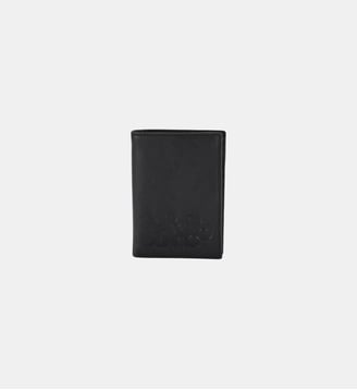 Portefeuille en cuir avec logo relief - Serge Blanco - Noir