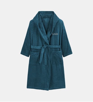 Peignoir adulte personnalisé coton égyptien Kheops - La Redoute Interieurs - Bleu de prusse