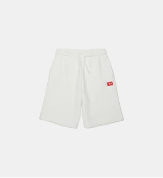 Short en molleton avec logo - Diesel Kids - Blanc cassé