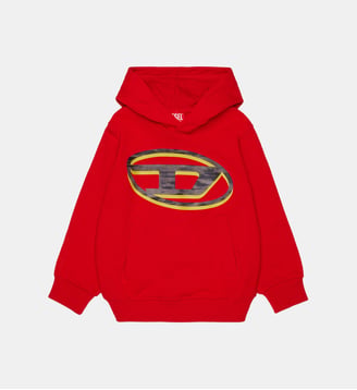 Sweat à capuche avec logo - Diesel Kids - Rouge