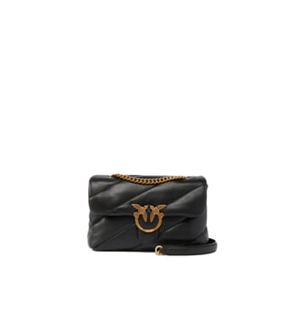 Sac bandoulière moyen love bag puff maxi quilt - Pinko - Noir or antique