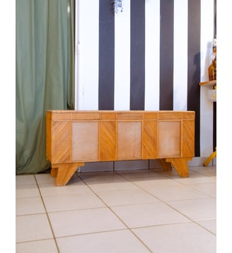Coffre en bambou Lucien N°144- Produit chiné - Debongout - Bois foncé