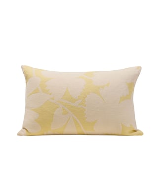 Housse De Coussin  Jacquard chenille au motif floral - Madura - Ivoire et jaune pastel