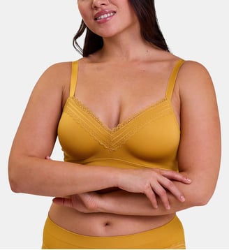 Lot De Trois Brassieres Sans Armatures Agathe - Sans Complexe - Jaune et rose