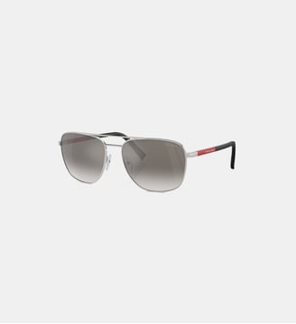 Lunettes de soleil Ovale PS 54ZS - Prada Linea Rossa - Argent