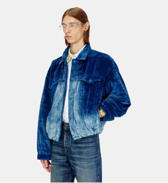 Veste trucker élastiquée en denim velours Diesel