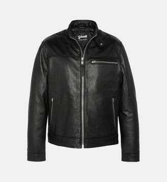 Blouson motard, cuir d'agneau - Schott - Noir