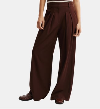 Pantalon ample à pinces en laine Bompard