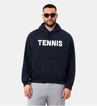 Sweatshirt à capuche imprimé tennis - Lacoste - Noir