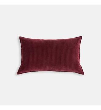 Housse de coussin rectangulaire, en velours ciselé - La Redoute Interieurs - Prune
