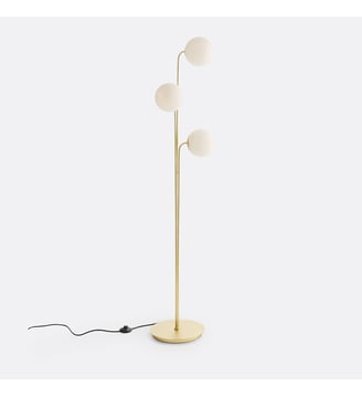 Lampadaire laiton et verre opaline - La Redoute Interieurs - Blanc