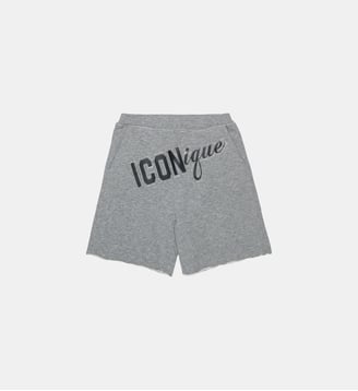 Short en molleton avec logo - Dsquared2 - Gris