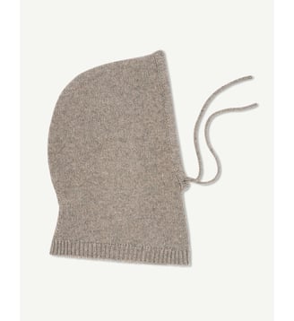 Cagoule à cordons en cachemire - Bompard - Beige foncé