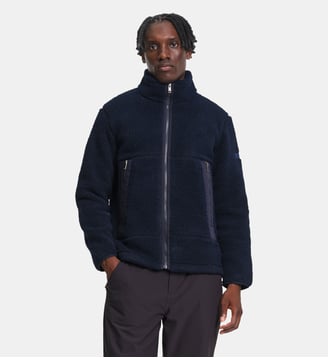 Veste sherpa recyclée col montant zippée - Aigle - Bleu marine