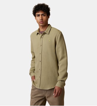 Chemise effet nid d'abeille - Faguo - Pistache